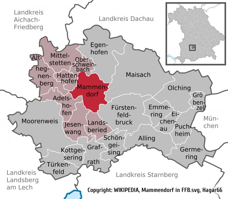 Übersichtsplan - Lage der Gemeinde Mammendorf