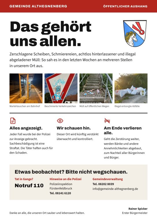 Vandalismus in unserer Gemeinde